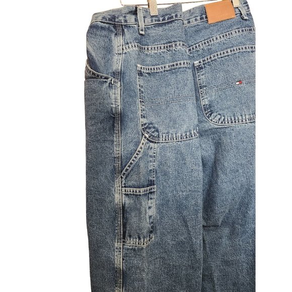 Vintage Tommy Hilfiger Wide Leg Carpenter Jeans Size 16 - Picture 4 of 9
